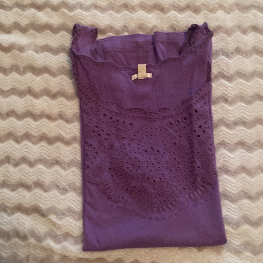 J. Crew Purple Tank with Embellishments Size XS